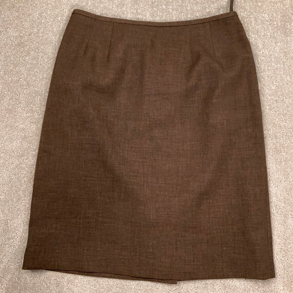 Kasper Skirt Suit Women 8 Brown Embroidered Lapel Button Front Blazer - Picture 11 of 16